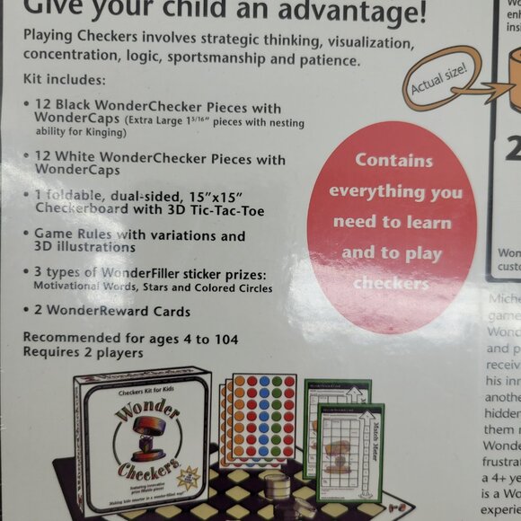 Wonder Checkers Game Educational Kit New & Factory Sealed Kids Strategy Learning - Picture 5 of 8